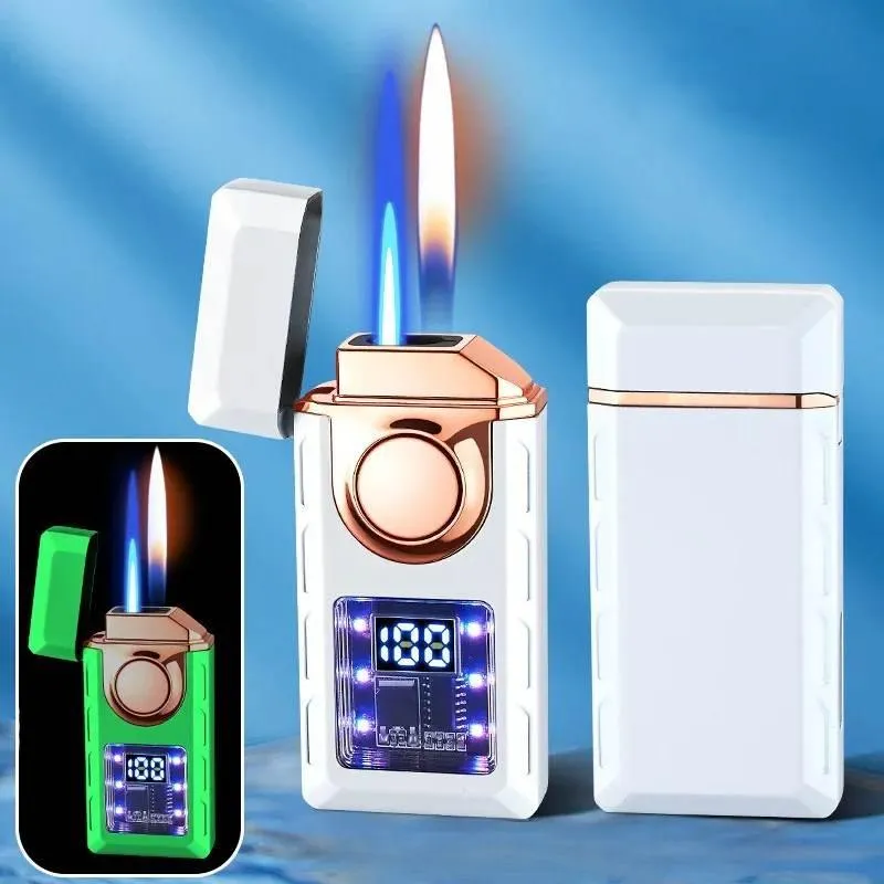 USB Double Flame Lighter - Colorful Rechargeable Voice-Controlled Lighter