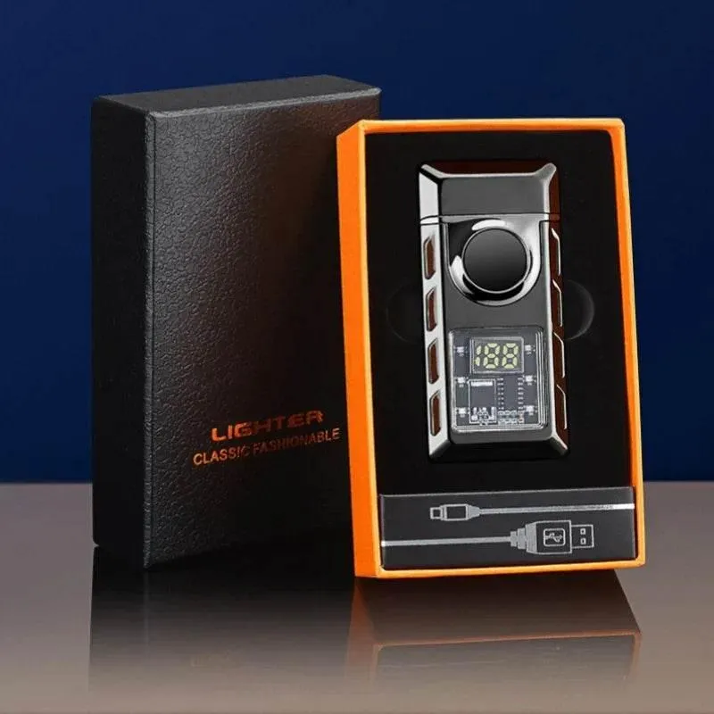 USB Double Flame Lighter - Colorful Rechargeable Voice-Controlled Lighter
