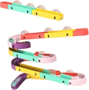 Vaguelly 1 Set Rolling Ball Track DIY Building Track for Educational for Developing Fine Motor Skills and Creativity Present for Birthdays and Special Occasions