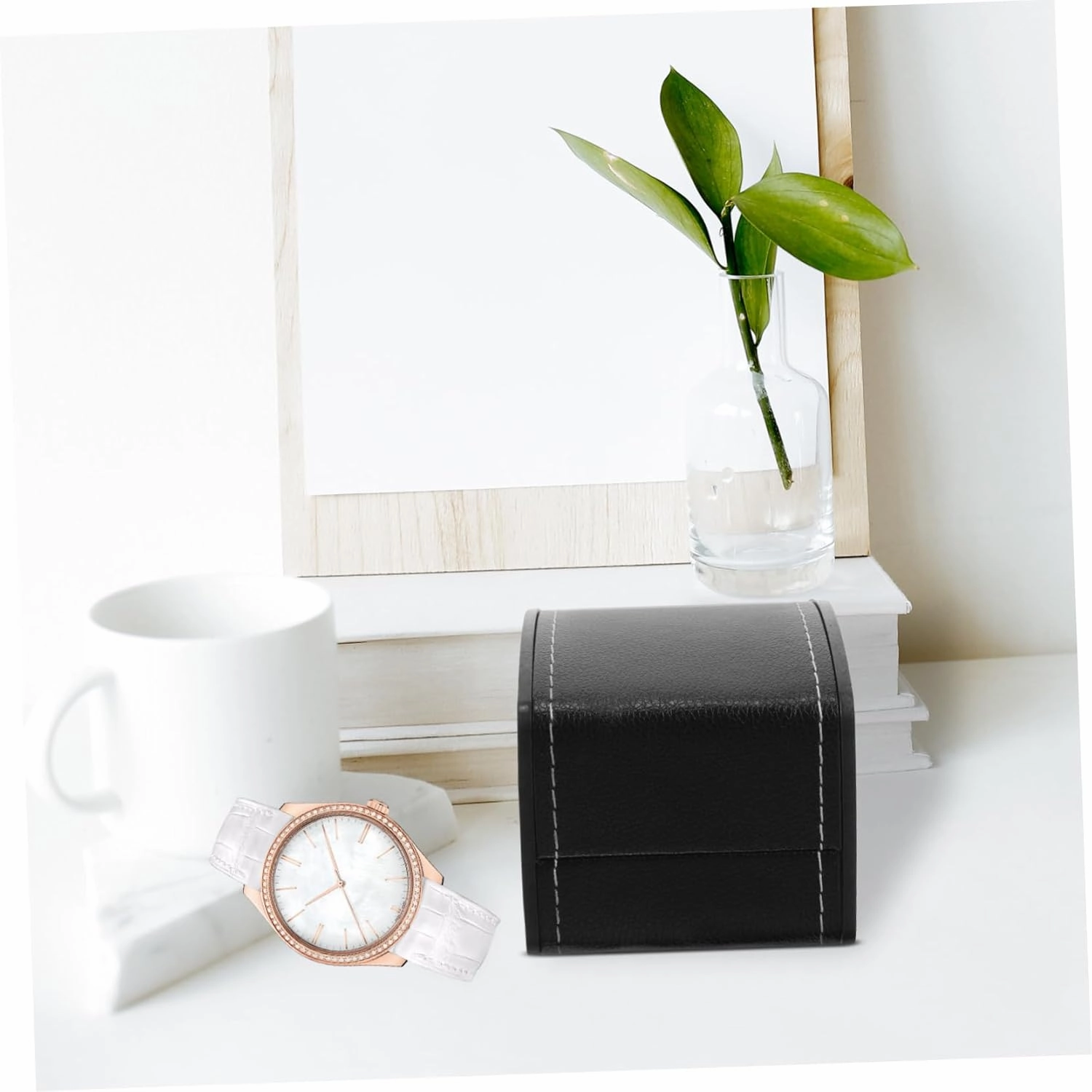 VALICLUD 3pcs Single Leather Watch Box Elegant Wristwatch Display Case with Mini Pillow for Storing Mechanical Watches Fine Workmanship Comfortable Texture for Men Women