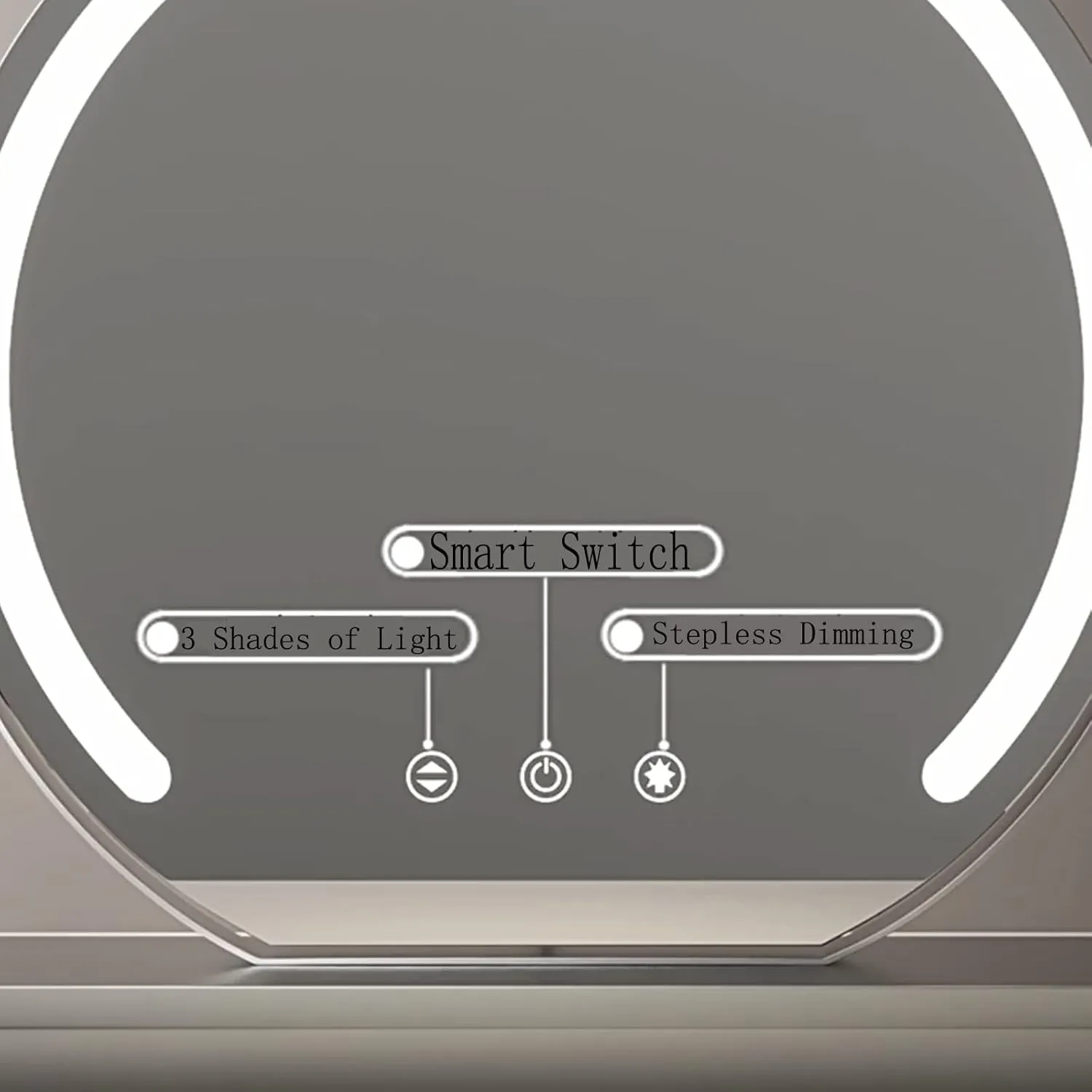 Vanity Mirror with Lights, LED Plug-in Makeup Mirror 3 Color Lighting Modes 360° Rotation Smart Touch, Suitable for Home and Hair Salon,Silver,40CM/15.7''
