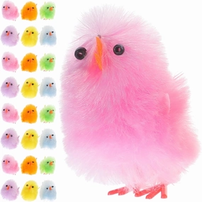 VANZACK 32pcs Plush Easter Chicks Stuffed Cute Fluffy Chicks for Easter Basket Party Favors DIY Crafts and Decorations and Easy to Clean