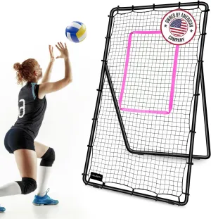 VELOCITY Adjustable Volleyball Rebounder Net, 7x4 ft, Training Equipment with Angle Customization, Durable & Portable with Travel Bag, Improve Volleying, Bumping, Spiking Skills