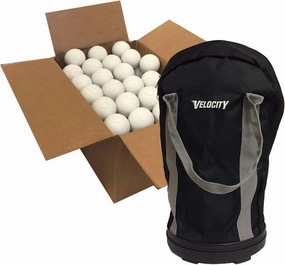 Velocity Lacrosse Balls - Official NFHS, SEI, and College Approved Size - Meets NOCSAE Standard - Approved Competition Colors - White, 60 Pack with Ball Bag