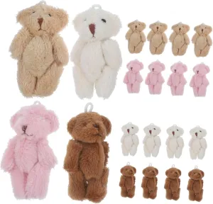 VICASKY Tiny Bear Ornaments 20pcs Mini Stuffed Animals for DIY Projects Decor Baby Shower Parties
