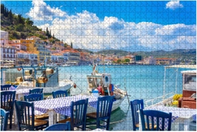 View Picturesque Coastal Town Gythio Peloponnese Greece 1000 Piece Wooden Jigsaw Puzzles Adults Kids DIY Educational Puzzle Colorful Large Artwork Decompression Toy Game Gift Home Decor