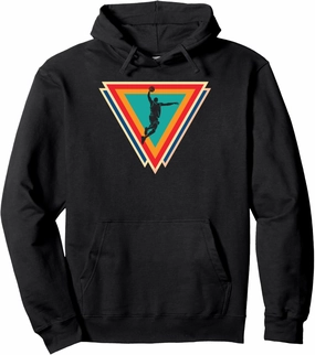 Vintage Basketball Dunk Retro Sunset Colorful Dunking Bball Pullover Hoodie