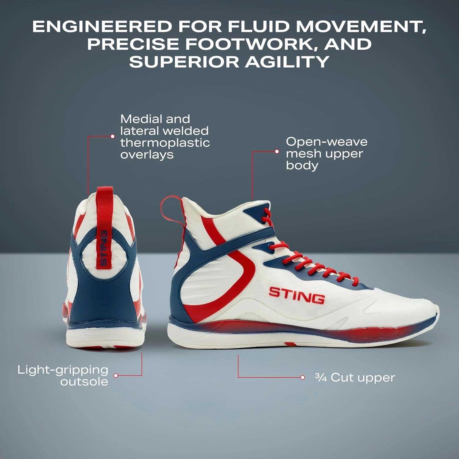 Viper Boxing Shoes 2.0, Lightweight and Durable Boxing Gear, Unisex Boxing Equipment for Better Movement, Breathability, and Support