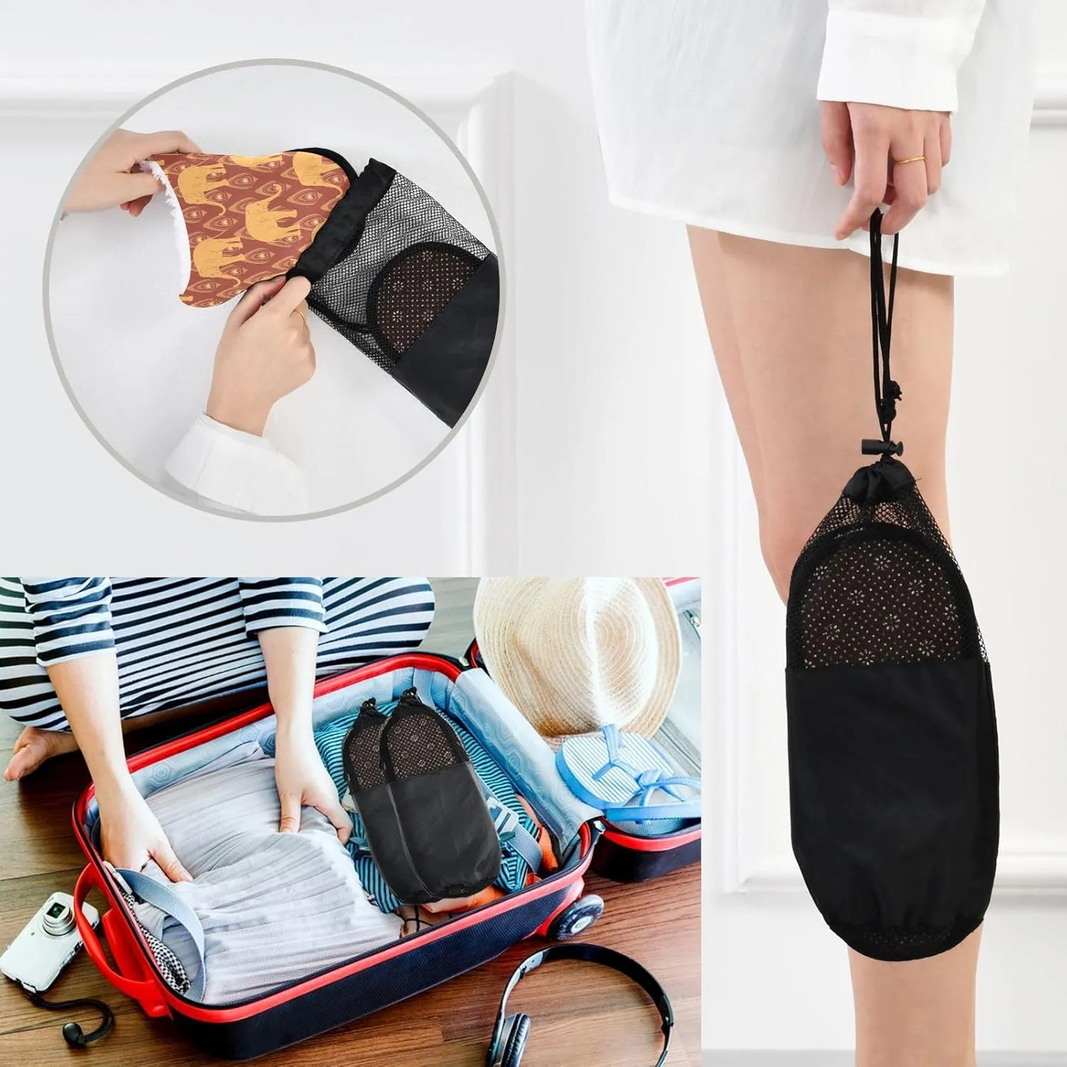 visesunny Funny Slippers for Women Men Soft Plush Warm Fuzzy Winter holiday slippers Brown Ochre Elephant and Peacock Feather Animal Cozy House Slippers Comfy Bedroom Slippers Indoor Outdoor Shoes