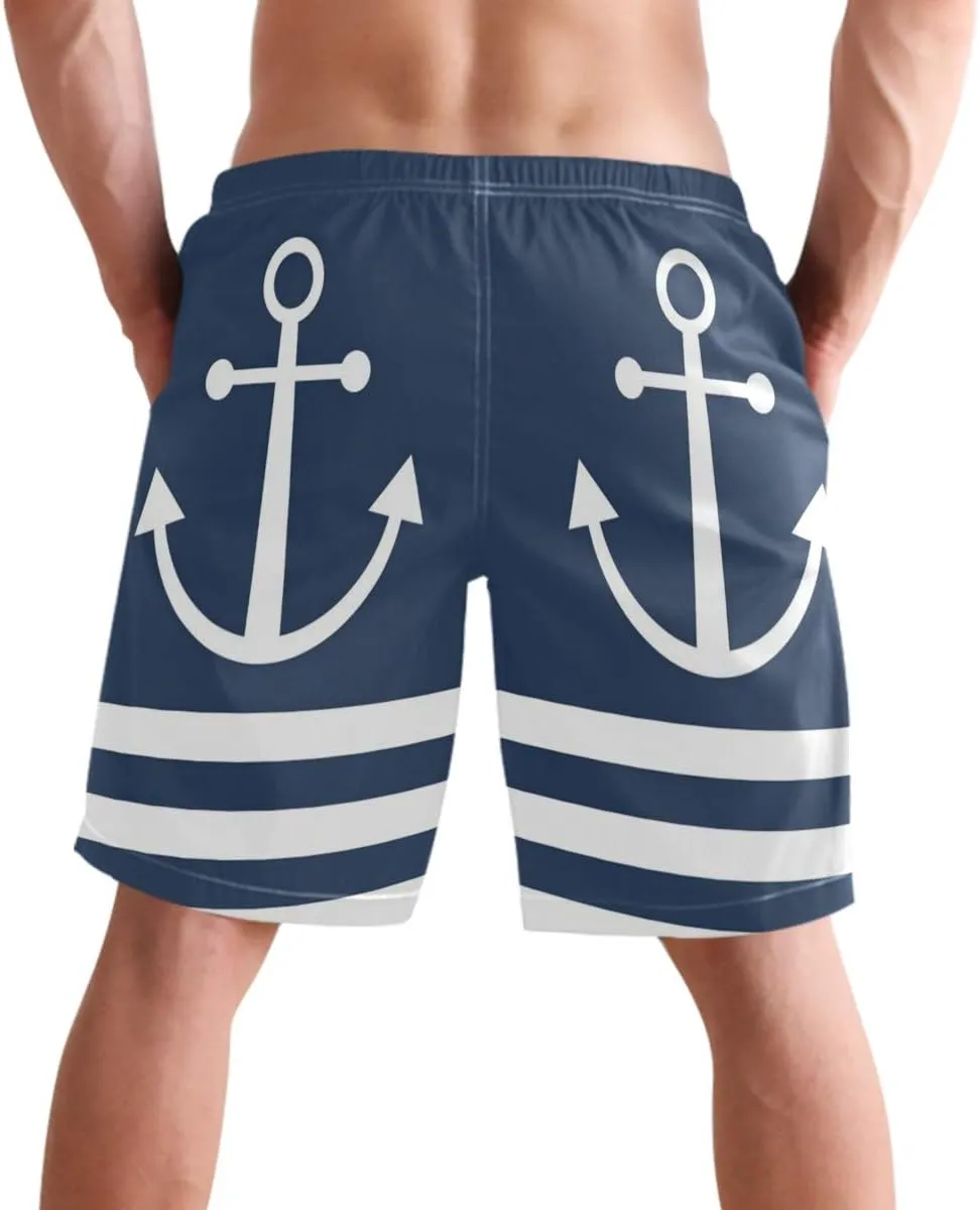 visesunny Mens Funny Swim Trunks Quick Dry Beachwear Sports Running Swim Board Shorts Mesh Lining