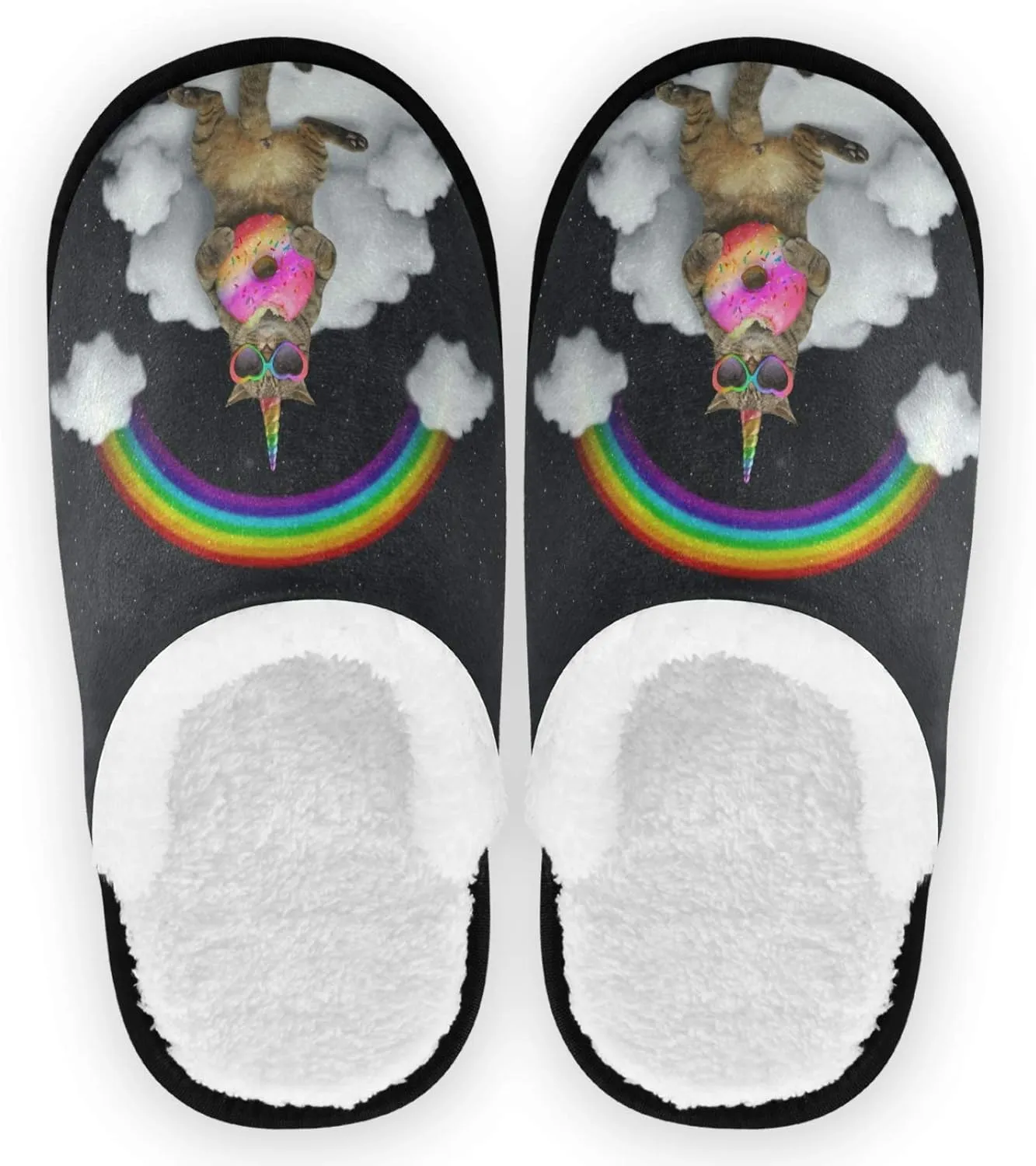 Visesunny Modern Cute Funny House Slippers for Women Men - Unisex Indoor Outdoor