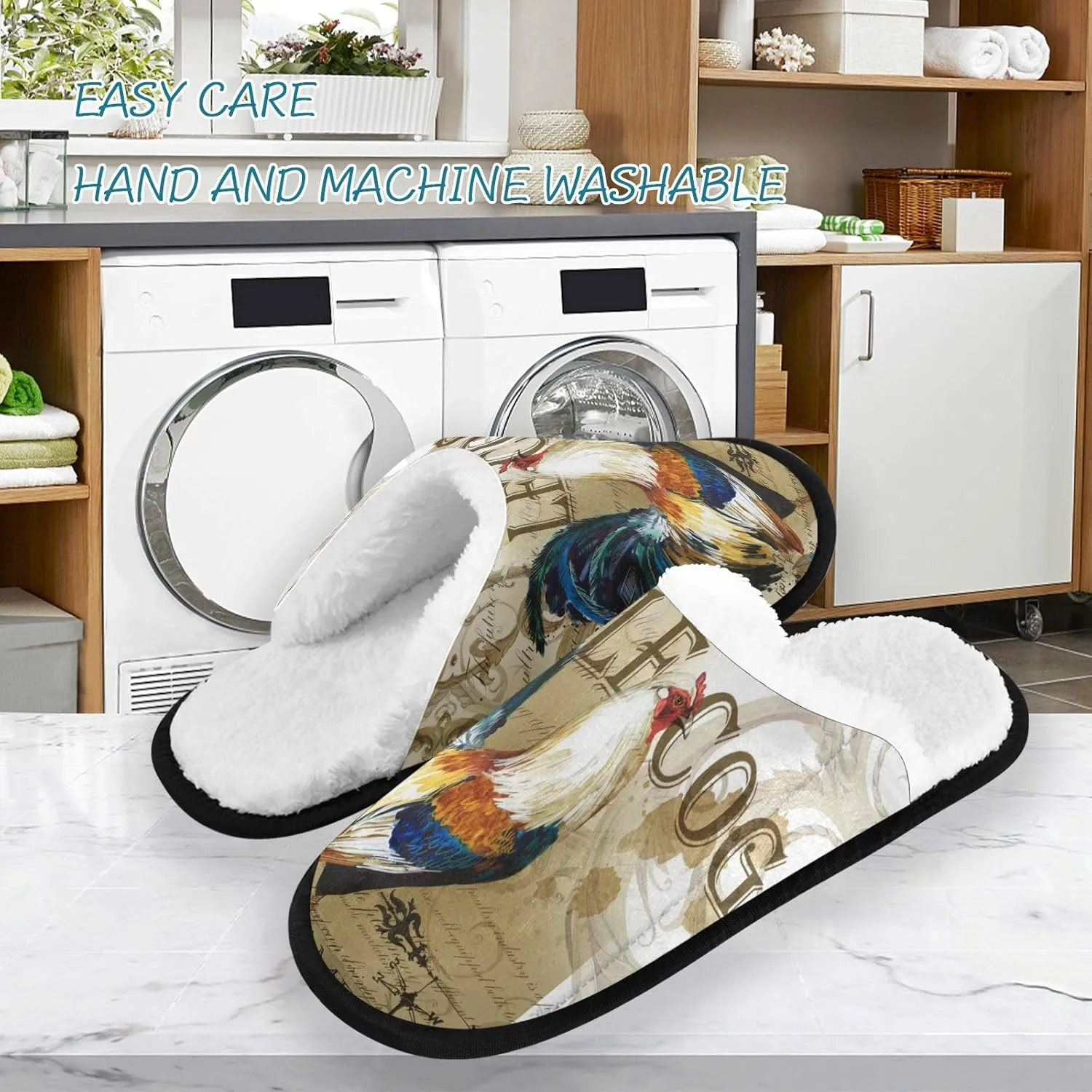 Visesunny Modern Cute Funny House Slippers for Women Men - Unisex Indoor Outdoor