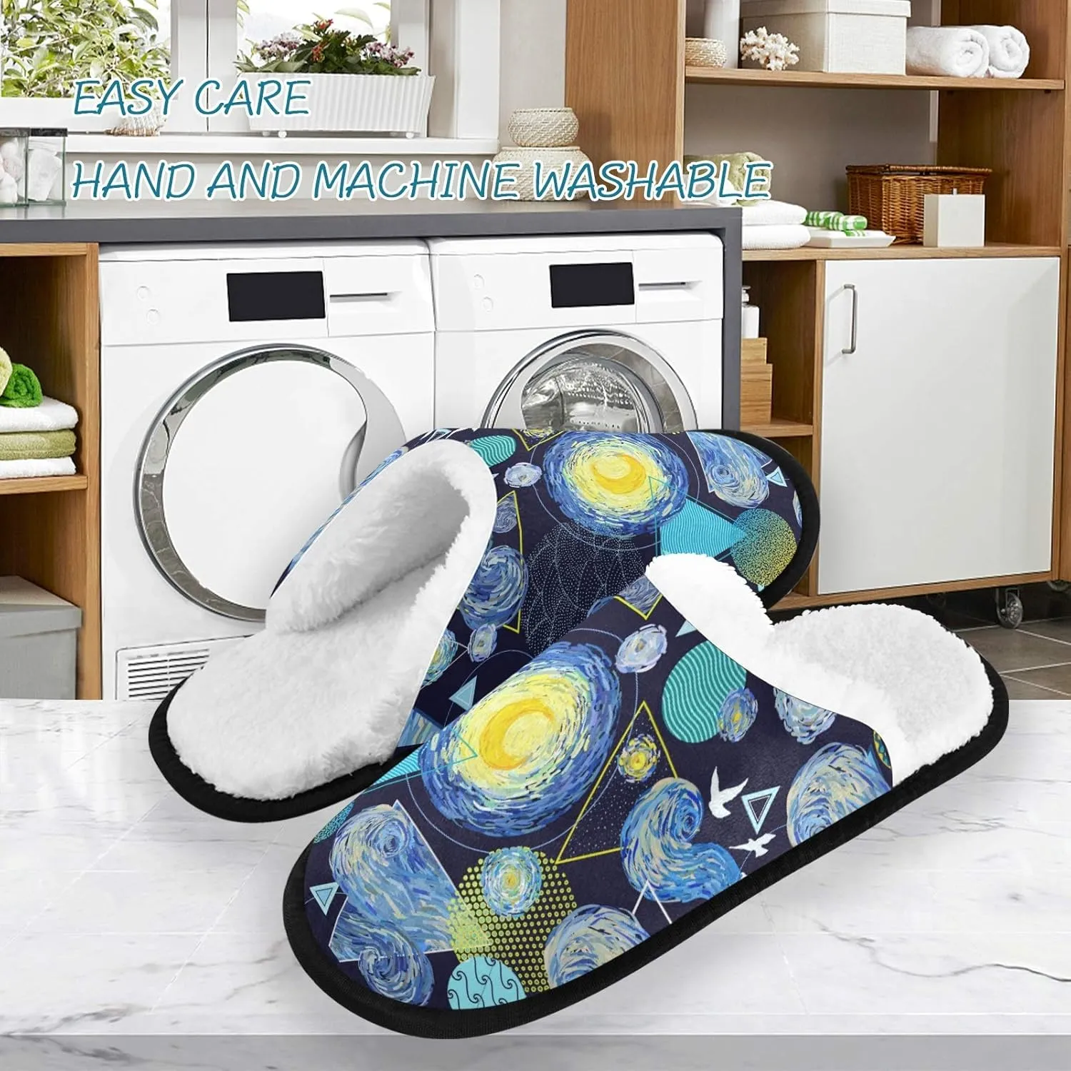 visesunny Slippers for Women Mens Stylish Foral Winter Warm Memory Foam Cotton Home Slippers Soft Plush Fleece Slip on House Slippers for Girls Indoor Outdoor Shoes