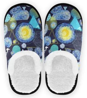 visesunny Slippers for Women Mens Stylish Foral Winter Warm Memory Foam Cotton Home Slippers Soft Plush Fleece Slip on House Slippers for Girls Indoor Outdoor Shoes