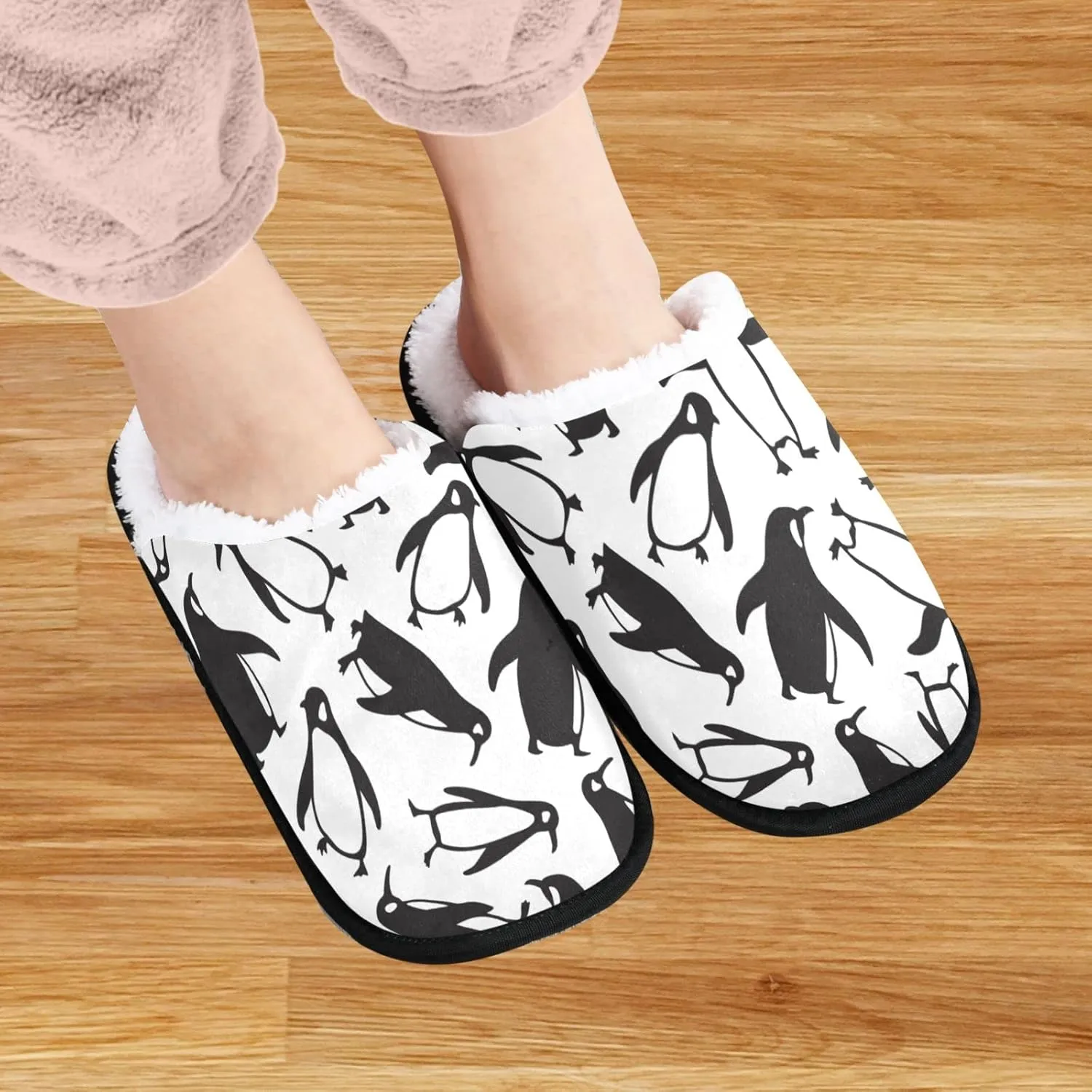 visesunny Slippers for Women Mens Stylish Foral Winter Warm Memory Foam Cotton Home Slippers Soft Plush Fleece Slip on House Slippers Unisex Indoor Outdoor Shoes