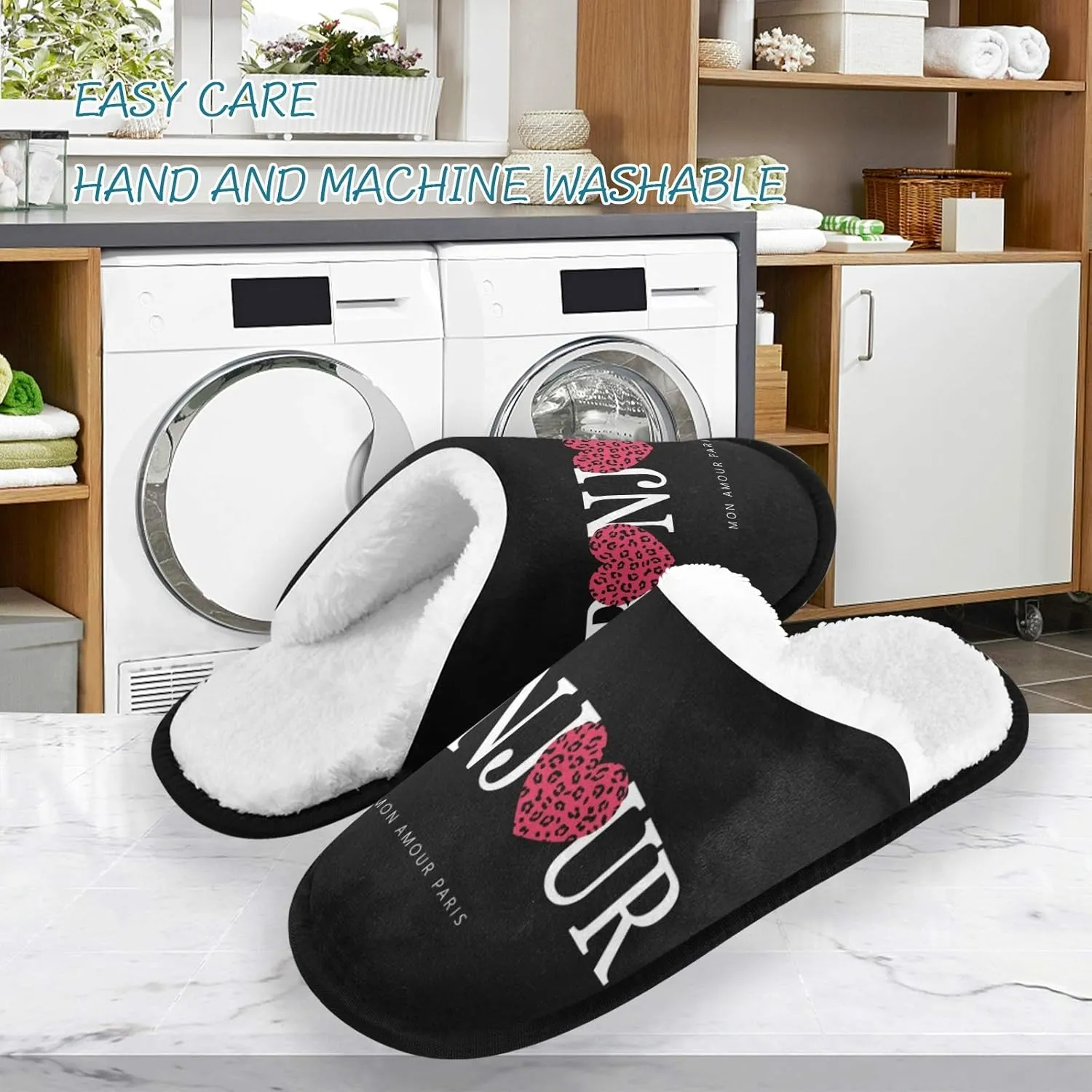 Visesunny Stylish Men Women Slippers - Unisex Adults House Shoes Lightweight Indoor Travel Warm Slippers