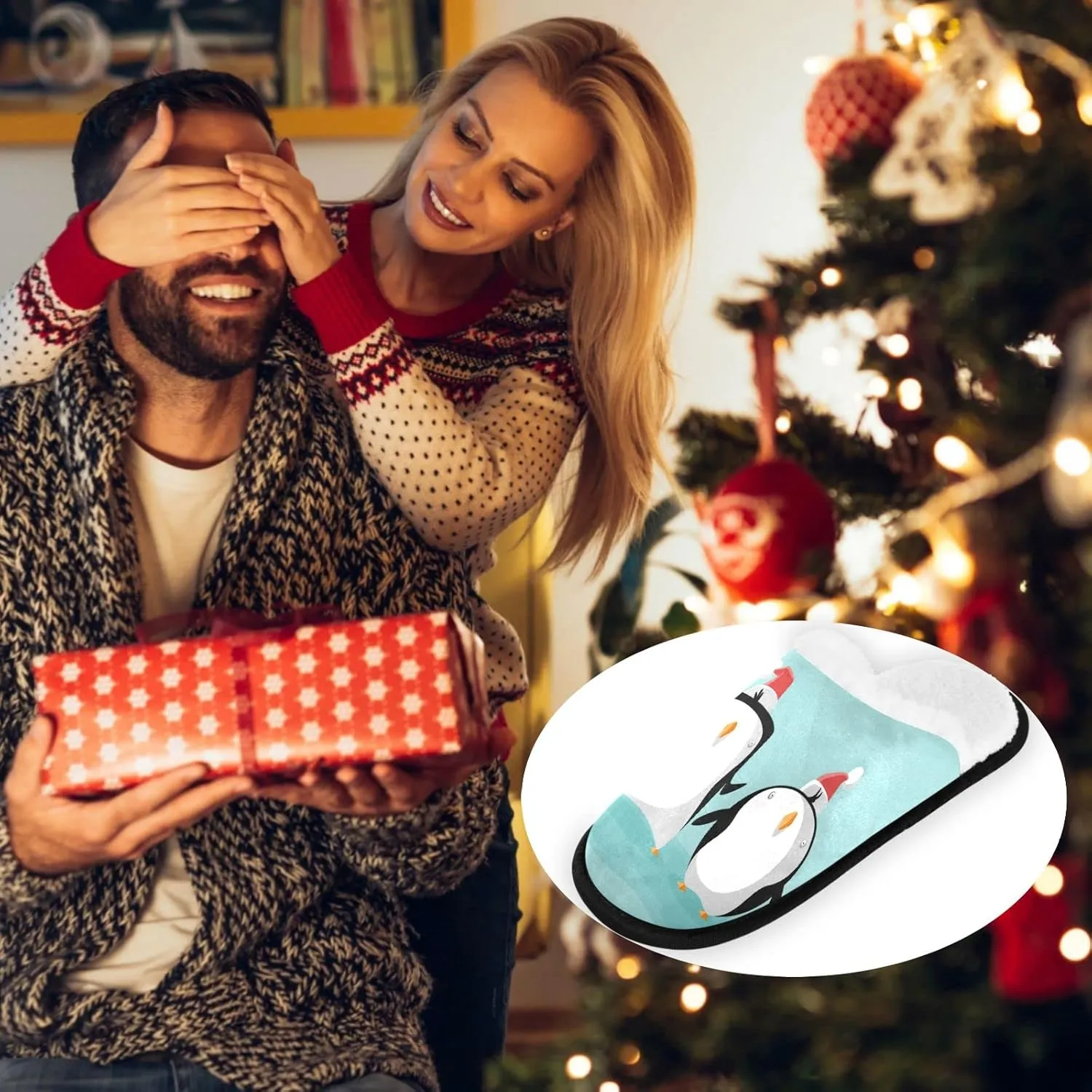 Visesunny Stylish Men Women Slippers - Unisex Adults House Shoes Lightweight Indoor Travel Warm Slippers