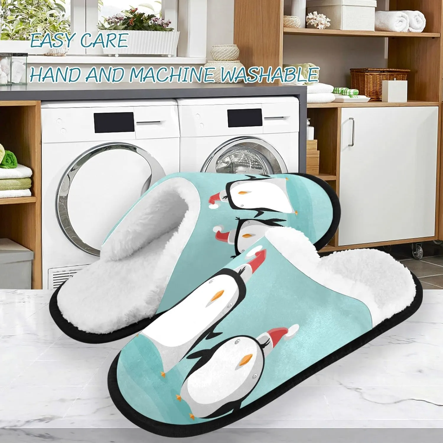 Visesunny Stylish Men Women Slippers - Unisex Adults House Shoes Lightweight Indoor Travel Warm Slippers