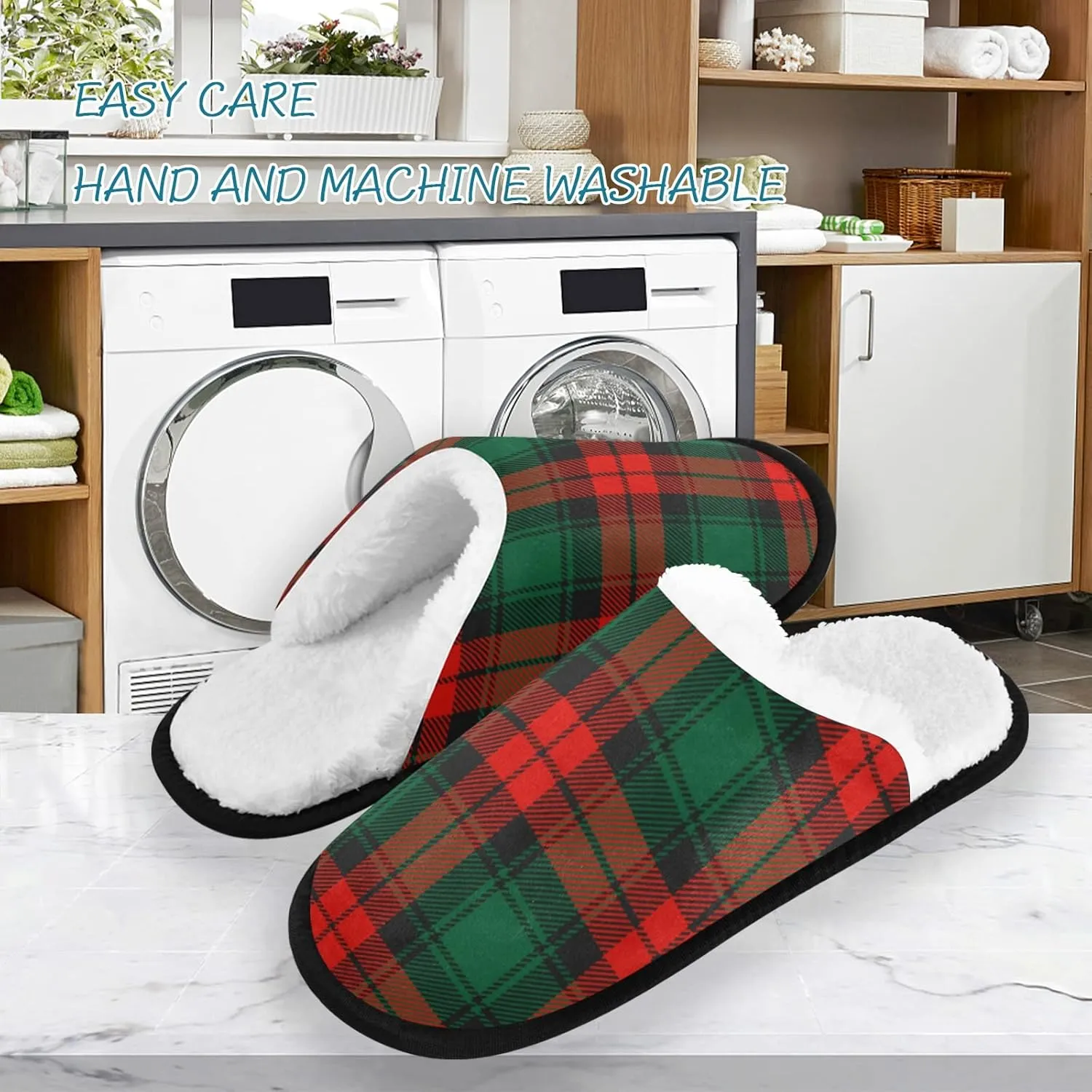 Visesunny Stylish Men Women Slippers - Unisex Adults House Shoes Lightweight Indoor Travel Warm Slippers