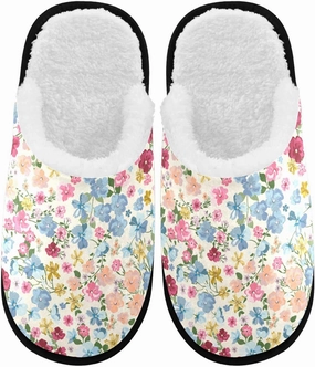 visesunny Funny Slippers for Women Men Soft Plush Warm Fuzzy Winter holiday slippers Oil Painting Little Flower Cozy House Slippers Comfy Bedroom Slippers Indoor Outdoor Shoes