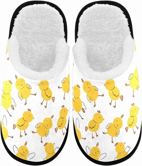visesunny Funny Slippers for Women Men Soft Plush Warm Fuzzy Winter holiday slippers Yellow Funny Chicken Cozy House Slippers Comfy Bedroom Slippers Indoor Outdoor Shoes