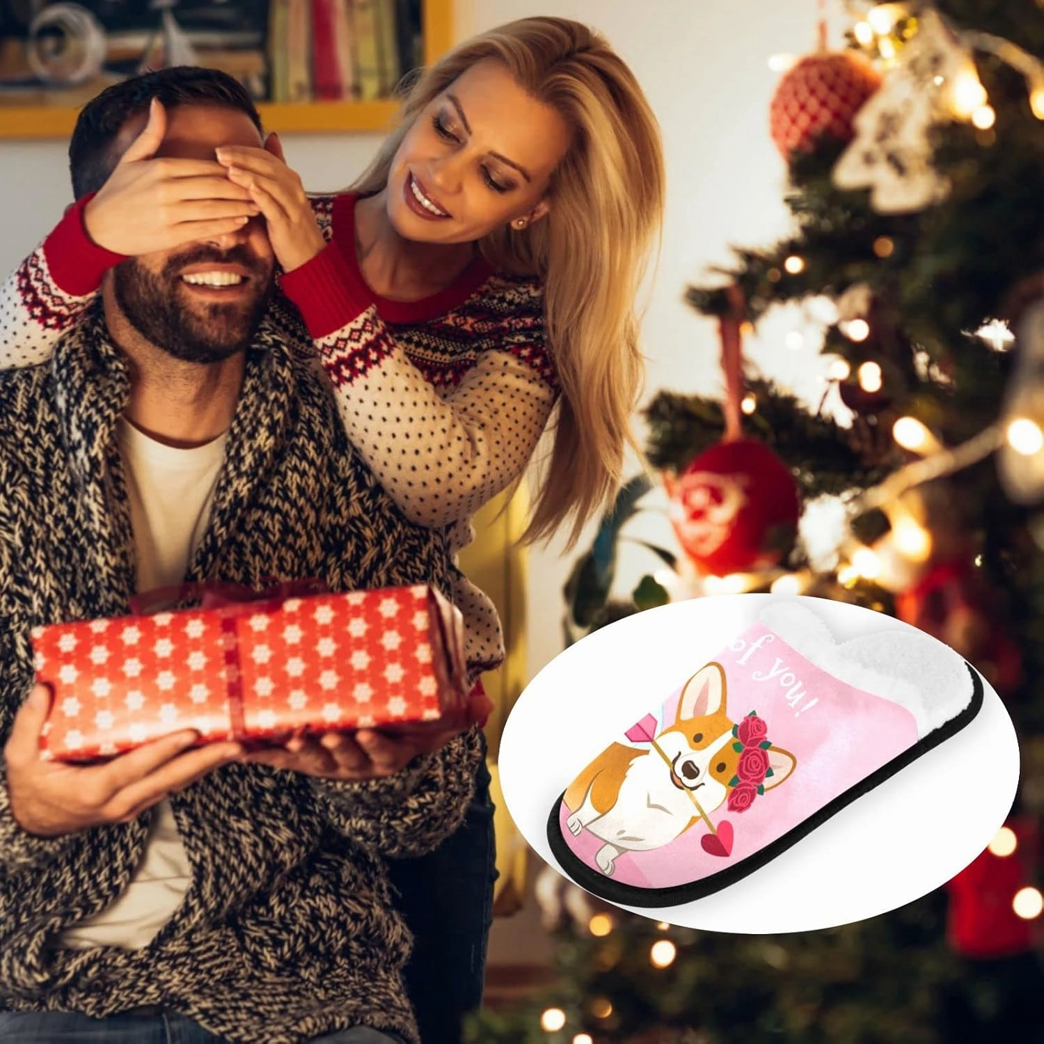 Visesunny Stylish Men Women Slippers - Unisex Adults House Shoes Lightweight Indoor Travel Warm Slippers