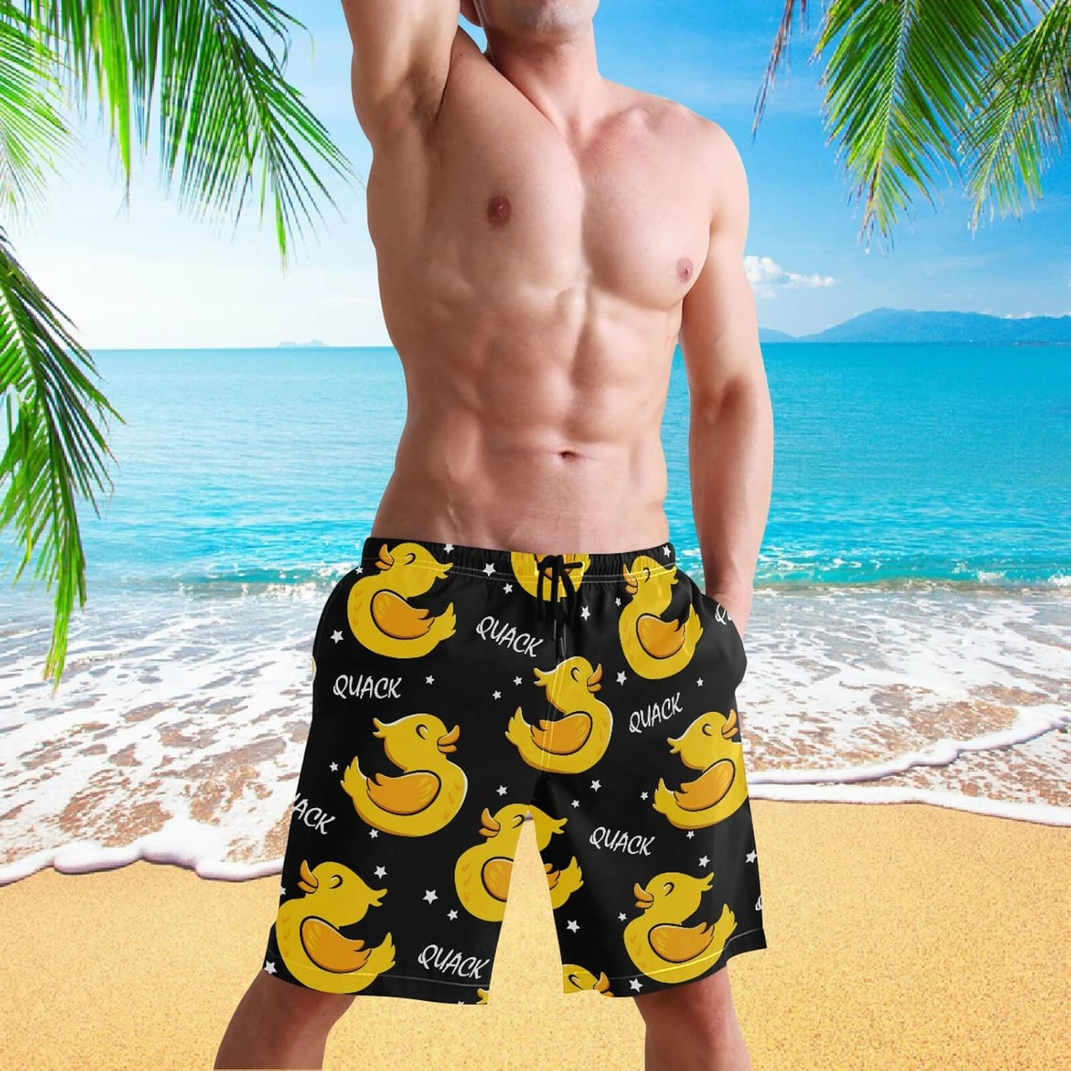 visesunny Stylish Mens Swim Trunks Quick Dry Beachwear Sports Running Swim Board Shorts Bathing Suits Mesh Lining