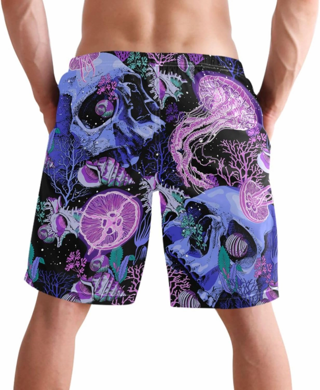 visesunny Stylish Mens Swim Trunks Quick Dry Beachwear Sports Swim Board Shorts Holiday Party Bathing Suits