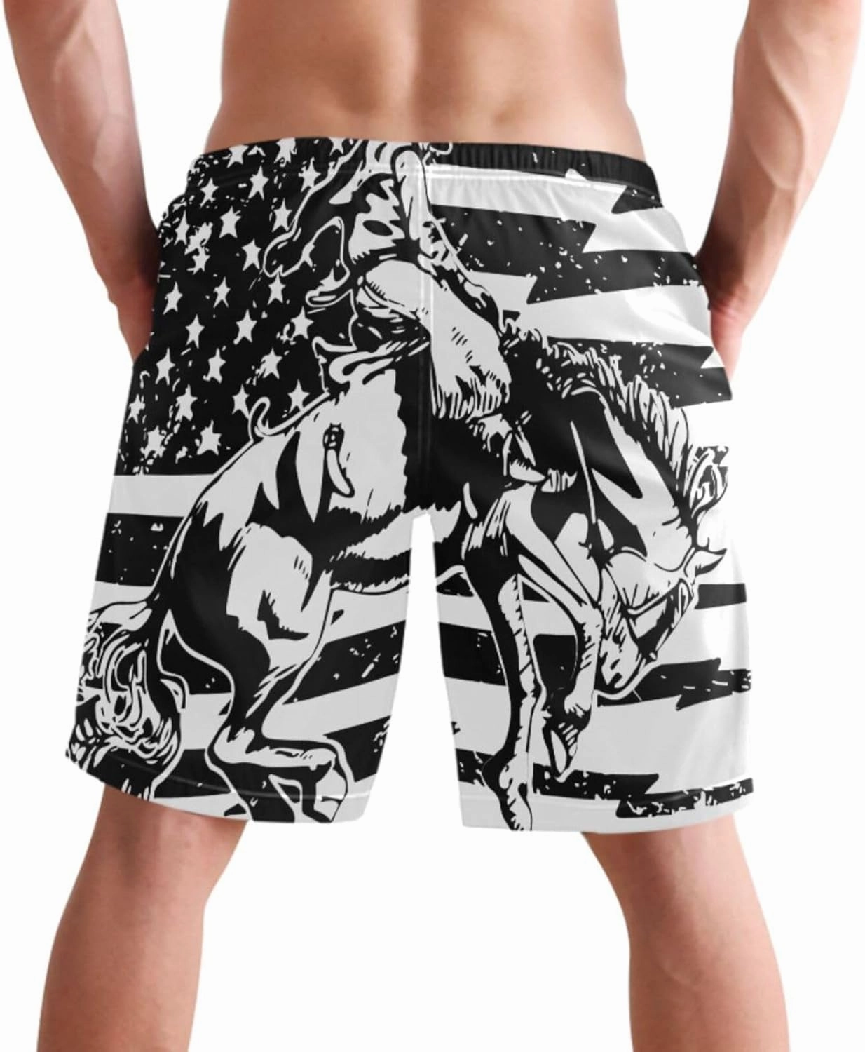 visesunny Stylish Summer Mens Swim Trunks Quick Dry Beachwear Sports Swim Board Shorts Holiday Party Bathing Suits