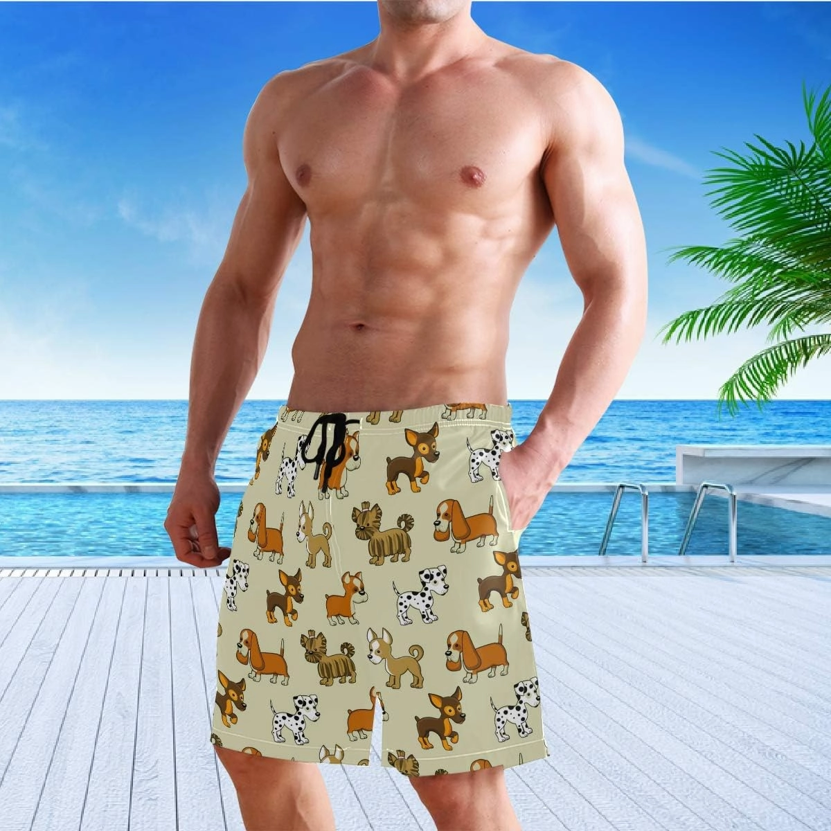 visesunny Summer Mens Swim Trunks Mesh Liner Swimming Trunks Men's Bathing Suit Quick Dry Swim Shorts