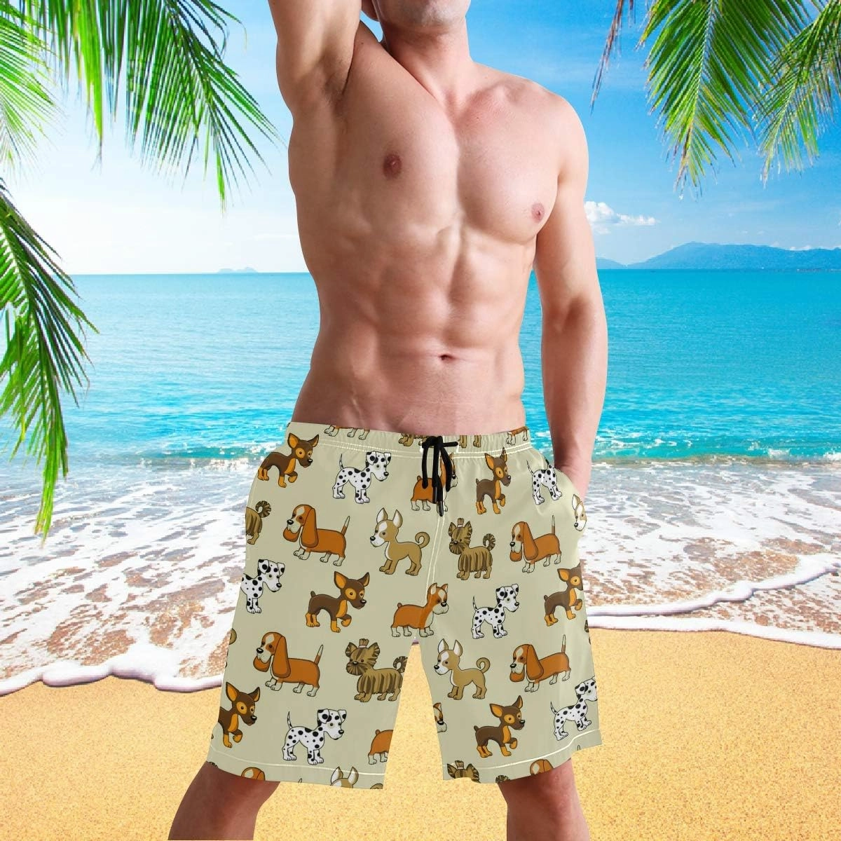 visesunny Summer Mens Swim Trunks Mesh Liner Swimming Trunks Men's Bathing Suit Quick Dry Swim Shorts