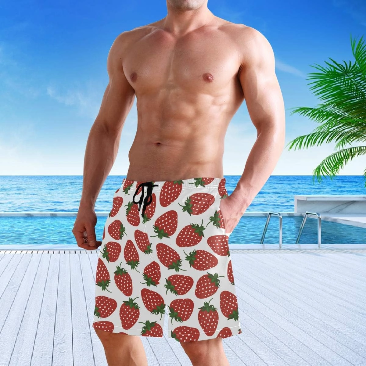 visesunny Summer Mens Swim Trunks Mesh Liner Swimming Trunks Men's Bathing Suit Quick Dry Swim Shorts