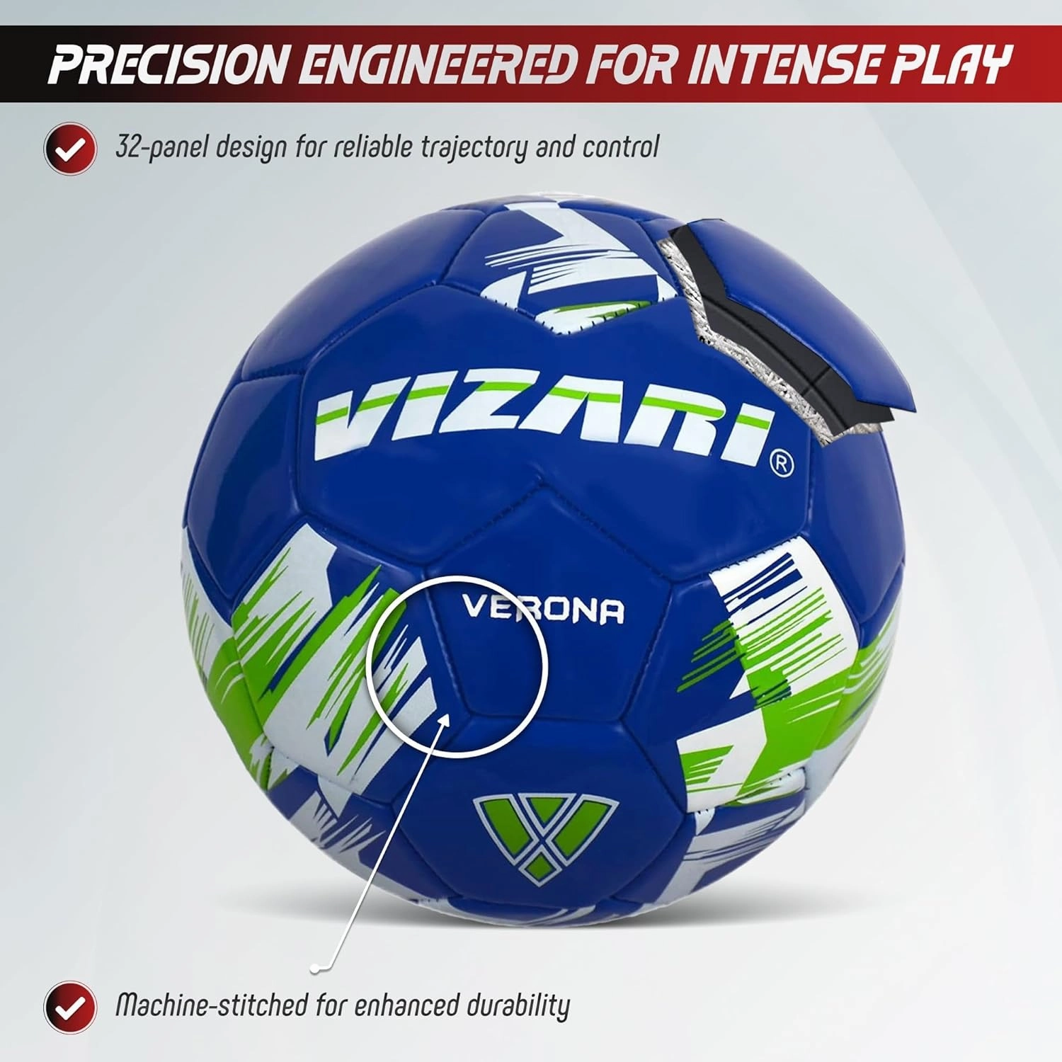 Vizari Verona Soccer Ball for Kids, Youth, Adults - Size 3,4,5 - Practice & Match, Indoor & Outdoor Soccer Ball for Boys, Girls (Pack of 1, 6, & 12)