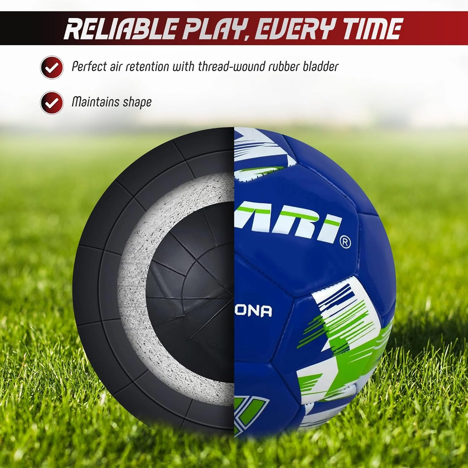 Vizari Verona Soccer Ball for Kids, Youth, Adults - Size 3,4,5 - Practice & Match, Indoor & Outdoor Soccer Ball for Boys, Girls (Pack of 1, 6, & 12)