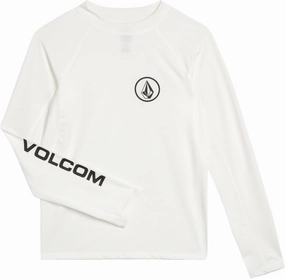 Volcom Boys Swim Shirt - UPF 50  Long Sleeve Rash Guard for Boys - Quick Dry Kids Swimwear Sun Protection Swim Shirts