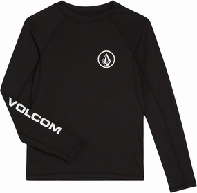Volcom Boys Swim Shirt - UPF 50  Long Sleeve Rash Guard for Boys - Quick Dry Kids Swimwear Sun Protection Swim Shirts