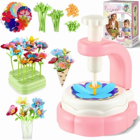 VoyCliza Flower Craft Kit for Girls Ages 4-8 – DIY Bouquet Maker Toy with Wrapping Paper, Creative Art Gift for Kids, Educational Craft Toys for Girls Age 5 6 7