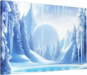 VTCTOASY Snow Ice World Print Wall Art For Living Room Canvas Wall Decorations Colorful Picture Bedroom Decor for Home Decorations 16x24in