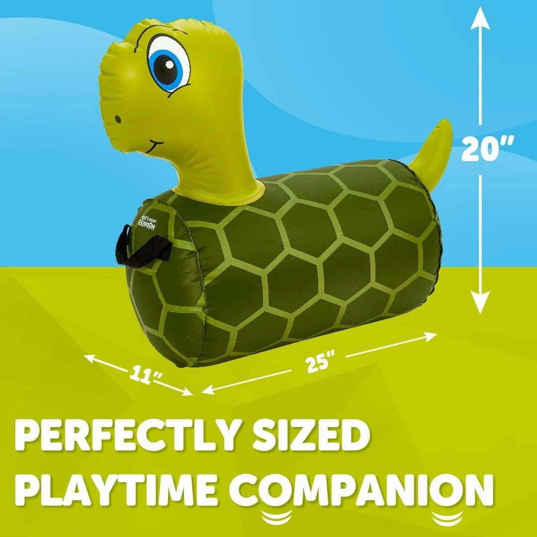 WADDLE Hip Hopper Inflatable Hopping Animal Bouncer Turtle, Ages 2 and Up, Supports Up to 85 Pounds