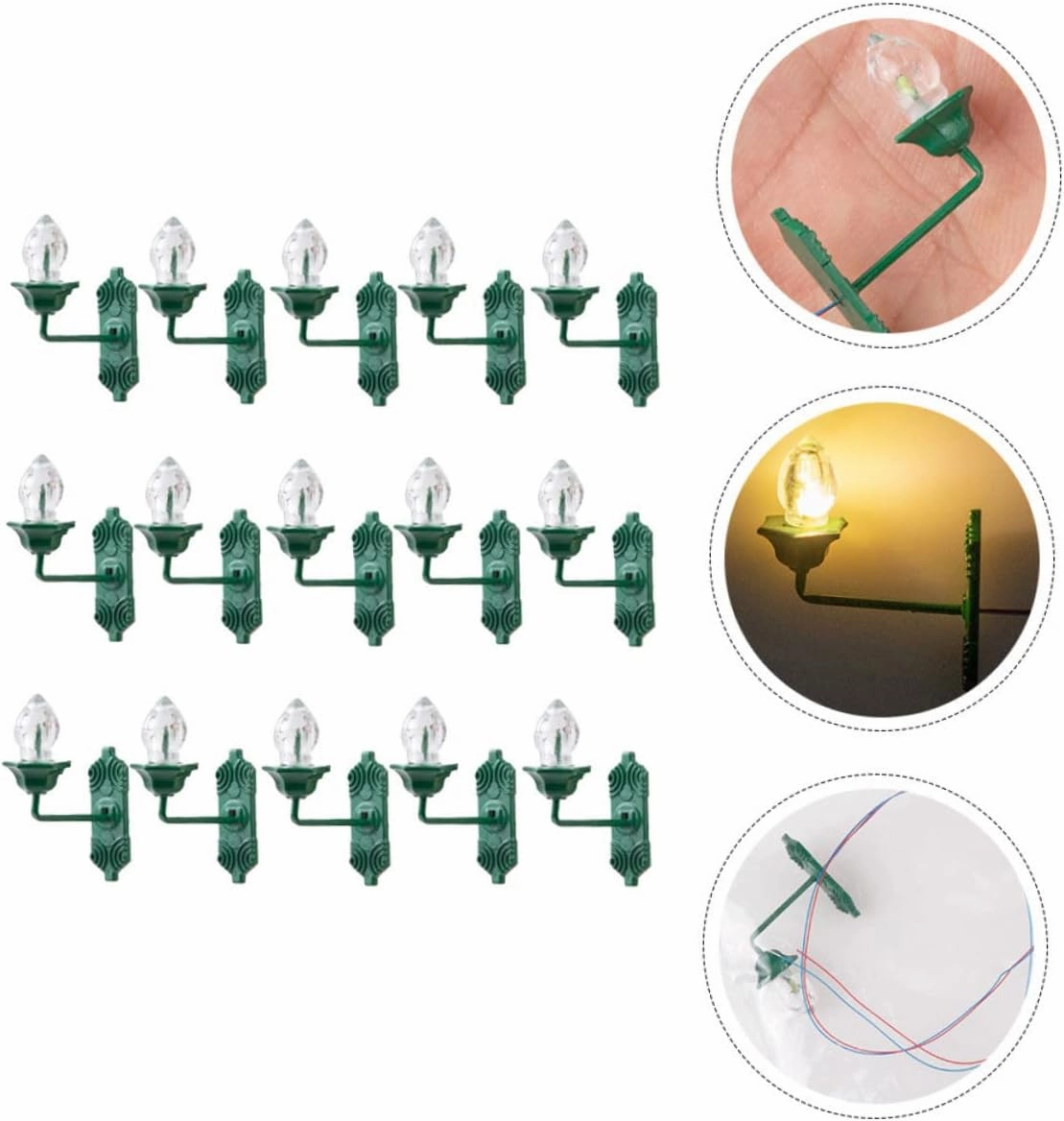 Wakauto 5sets Realistic Miniature Wall Lamp Model Playing House Wall Lights Miniature Scene Decor Boys and Girls Lamp Toy Fake Lights 25pcs*5