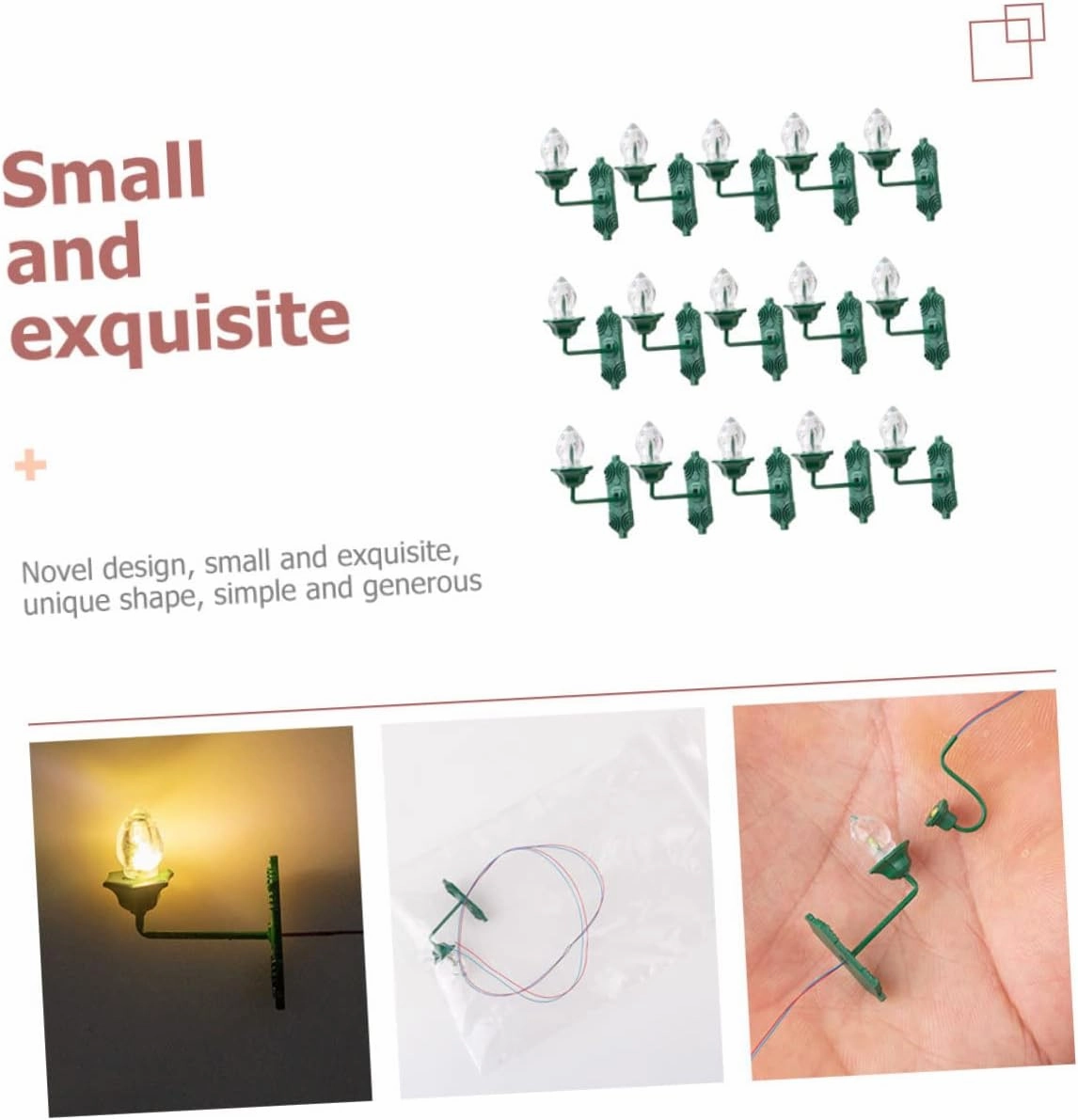 Wakauto 5sets Realistic Miniature Wall Lamp Model Playing House Wall Lights Miniature Scene Decor Boys and Girls Lamp Toy Fake Lights 25pcs*5