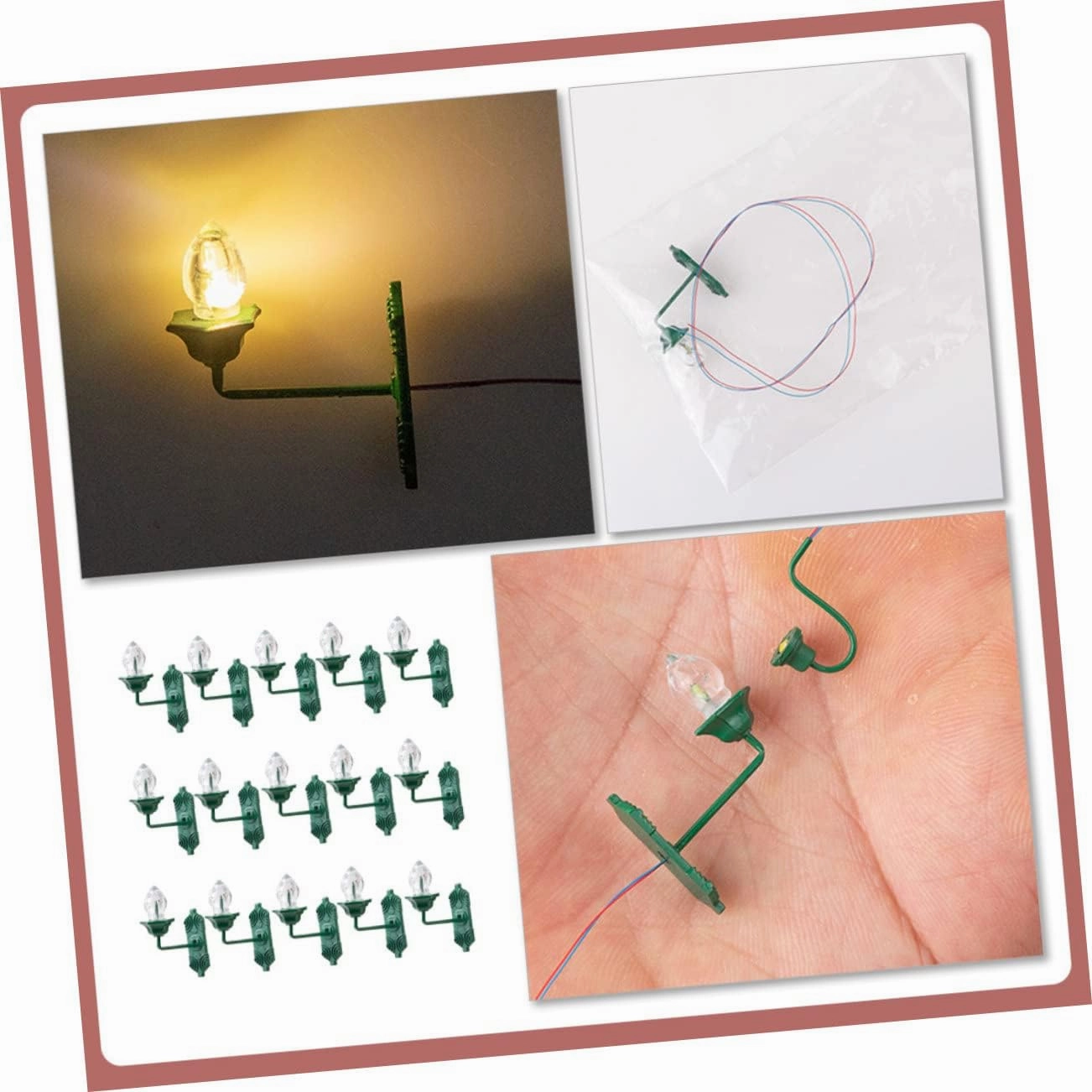 Wakauto 5sets Realistic Miniature Wall Lamp Model Playing House Wall Lights Miniature Scene Decor Boys and Girls Lamp Toy Fake Lights 25pcs*5