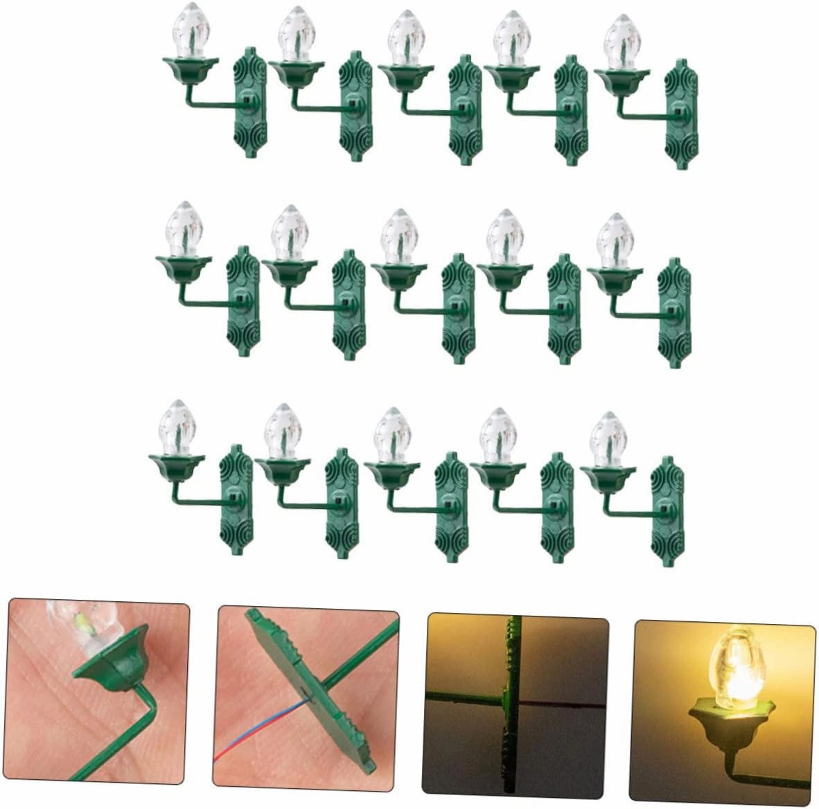 Wakauto 5sets Realistic Miniature Wall Lamp Model Playing House Wall Lights Miniature Scene Decor Boys and Girls Lamp Toy Fake Lights 25pcs*5