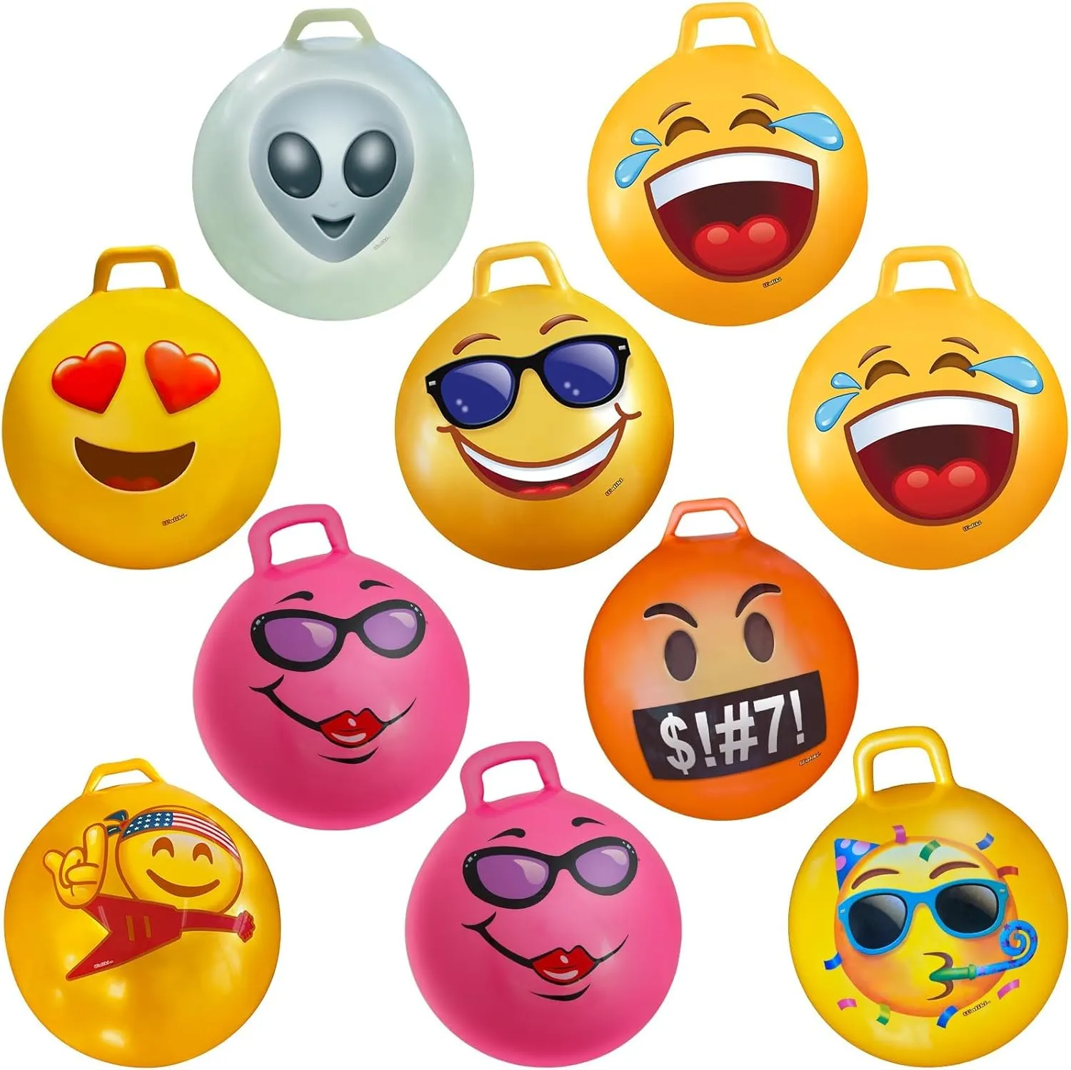 WALIKI Hopper Ball Party Pack for Adults | Set of 10 Giant Bouncy Balls for Outdoor Games & Races | Fun Group Activities for Adults & Teens
