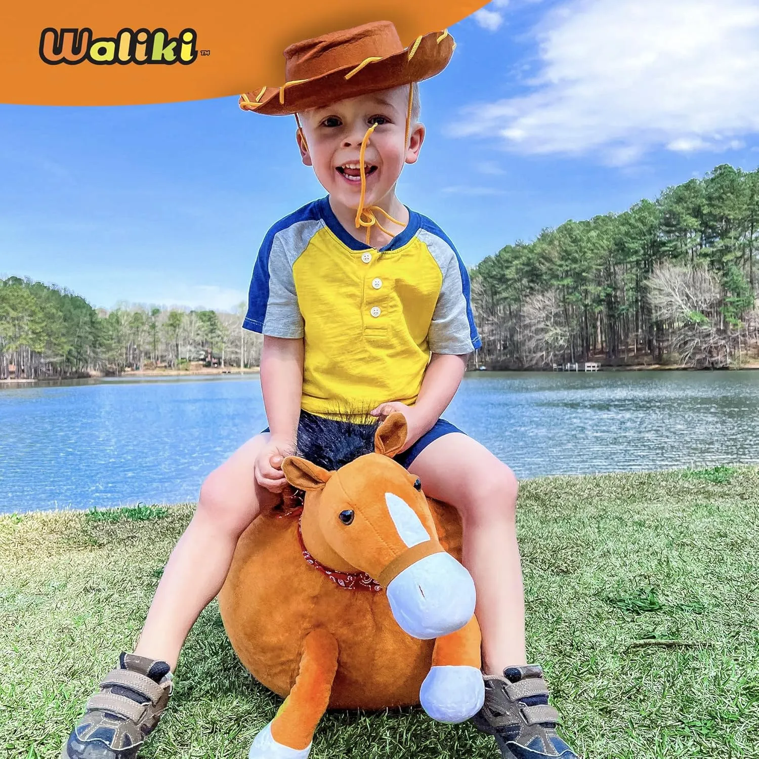 WALIKI Horse Hopper Ball for Kids | Hippity Hop | Jumping Hopping Ball | Sit & Bounce (Small: Ages 3-5, Horse)