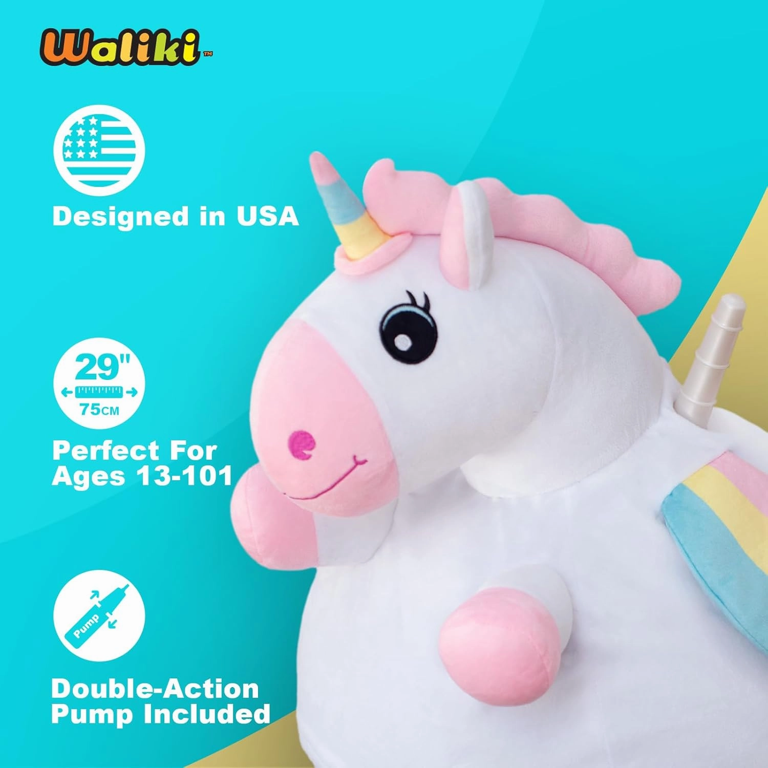 WALIKI Hopper Ball for Adults Ages 13-101 | Hippity Hop | Jumping Hopping Ball (Unicorn)