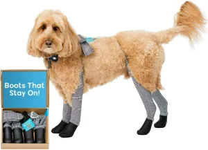 Walkee Paws New Deluxe Easy-On Dog Boot Leggings, Protects from Hot Pavement, Summer Showers, Wet Surfaces, Allergens (Classic, Small/Medium)