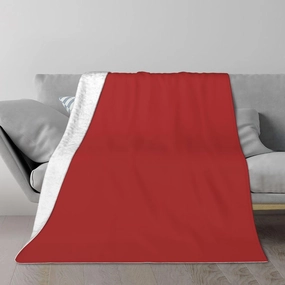 Warm Comfort Flannel Throw Blanket Outdoor Picnic Mat Travel Blanket Gift Blanket Camping Blanket, 50''x40'', Red