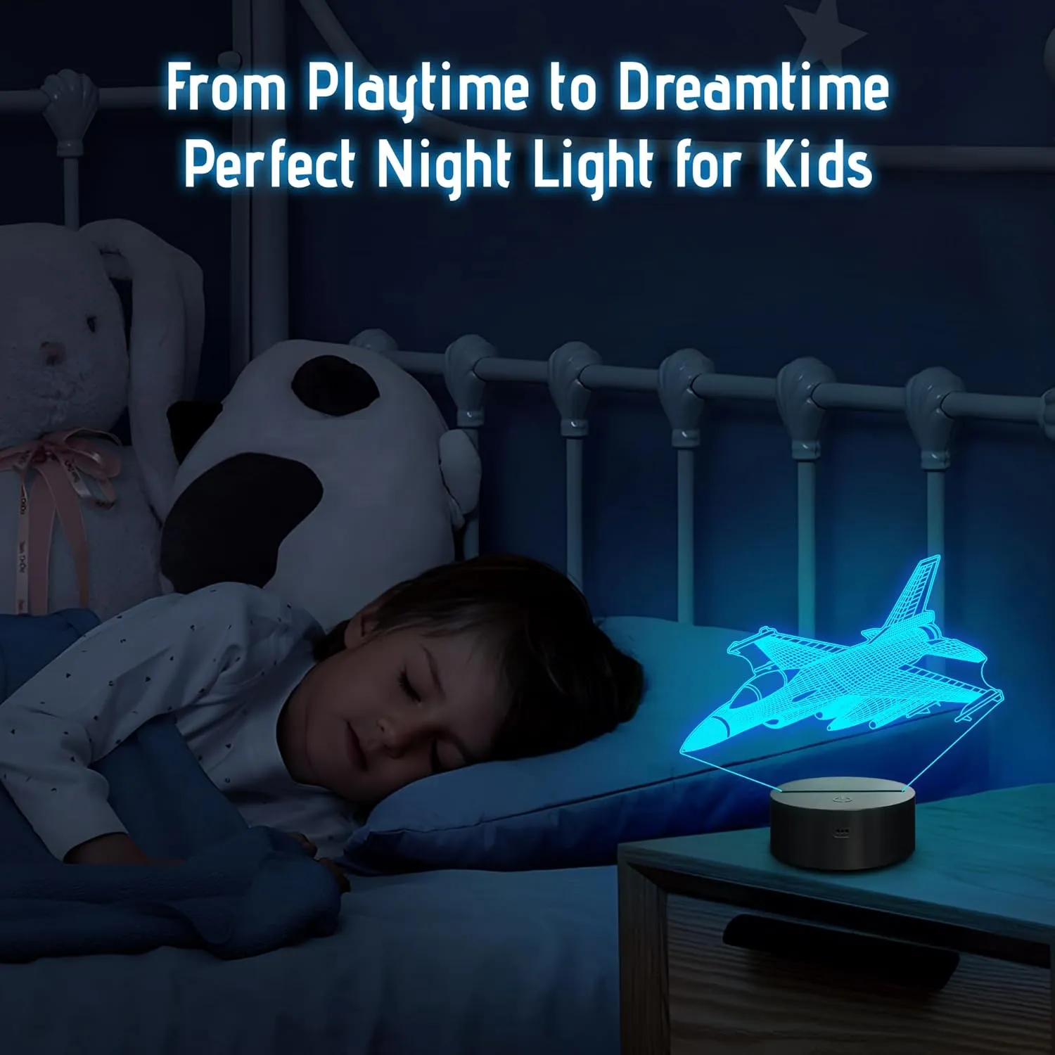 Warplane Night Lights,Kids Airplane 3D Night Light Bedside Lamp Fighter Toy Light 7 Colors Changing with Remote Control Best Christmas Gifts and Birthday Gifts for Boys Girls Kids Baby