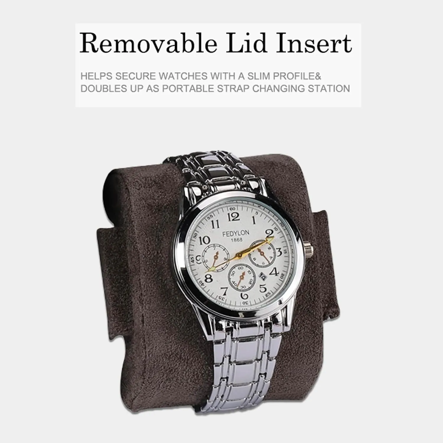 Watch Travel Case for Men: 3 Slot Watch Box Organizer Display Case - Portable Watch Storage & Travel Case - Watch Roll Fits All Wrist Watches & Smart Watches Up to 50mm